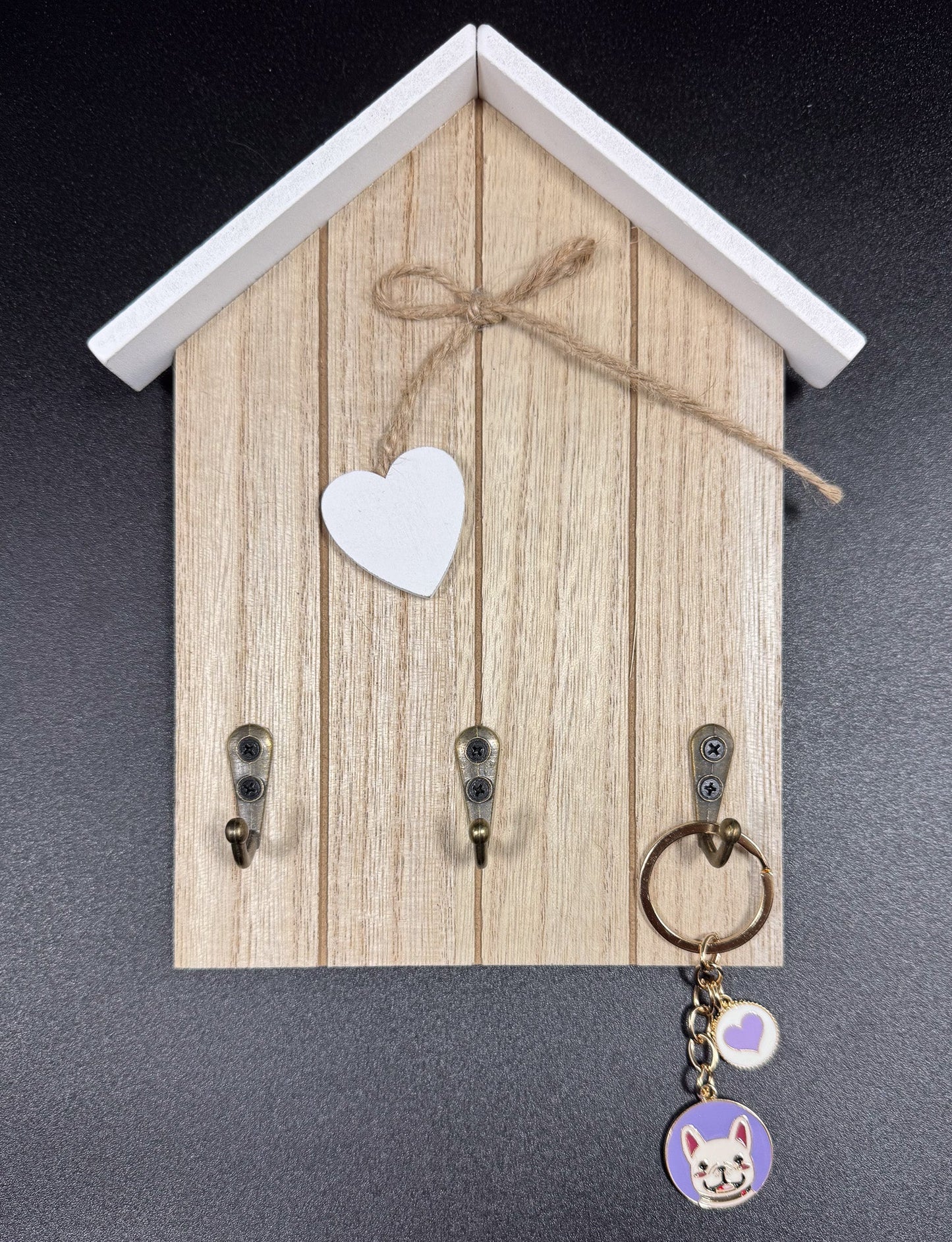Porte-clé mauve avec chien Boutique Poilue & Co.