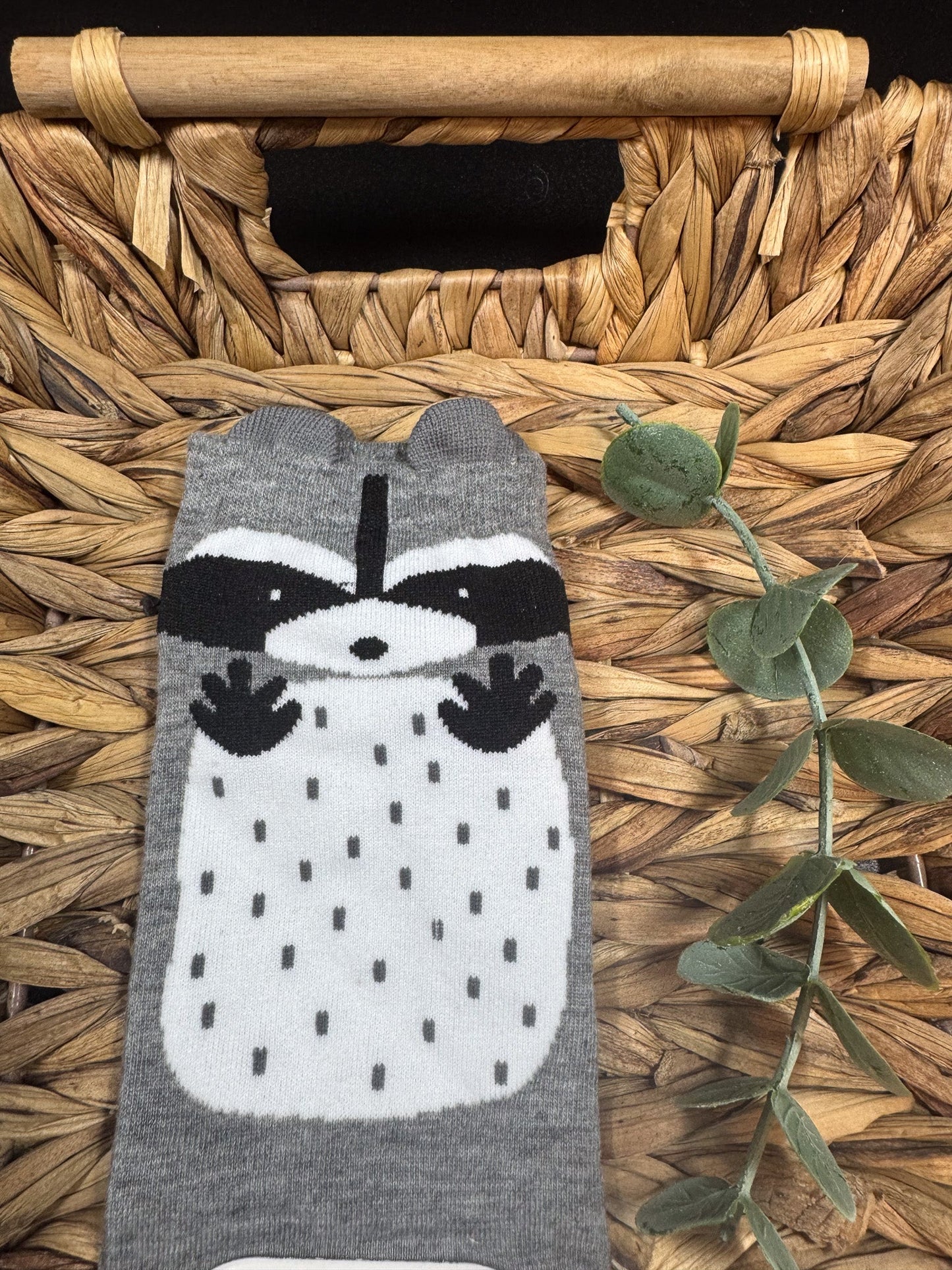 Bas à motif de raton laveur Boutique Poilue & Co.