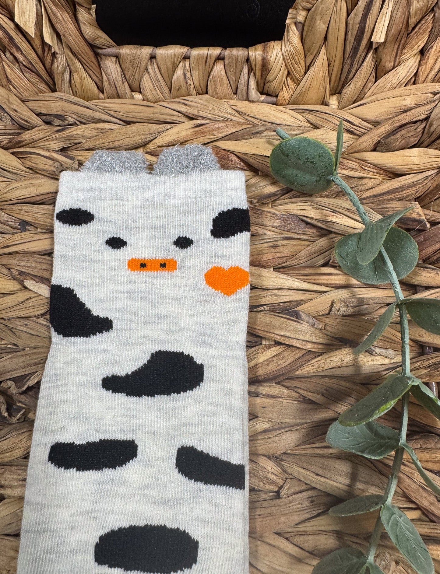 Bas à motif de vache grise Boutique Poilue & Co.