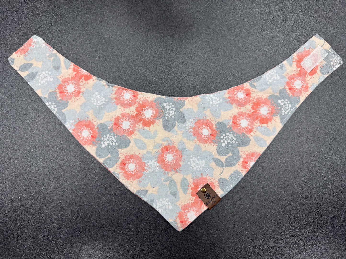 Foulard fleurs corail Moyen Boutique Poilue & Co.