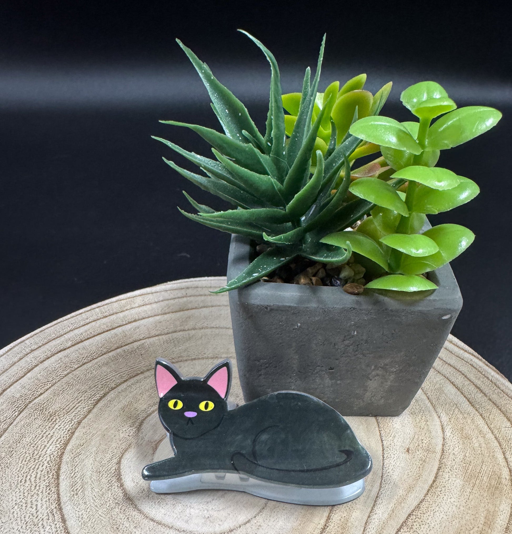 Pince à cheveux à motif de chat noir Boutique Poilue & Co.