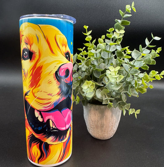 Bouteille isotherme avec chien labrador blond Boutique Poilue & Co.