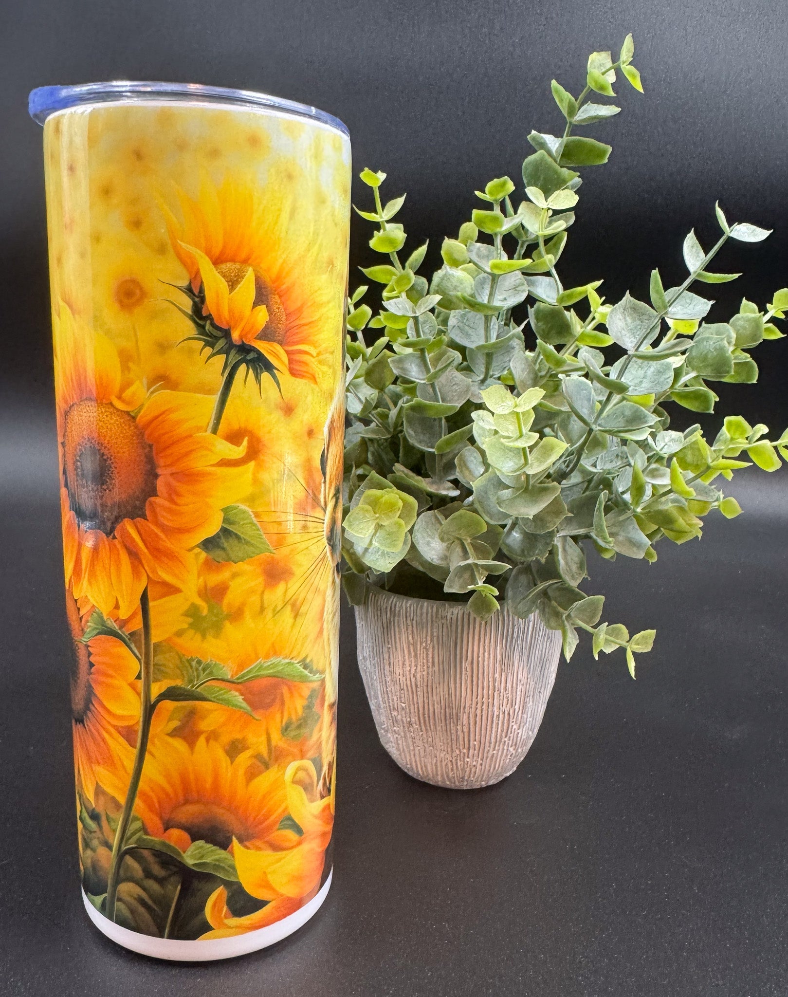 Bouteille isotherme avec écureuil sur fon de tournesol Boutique Poilue & Co.