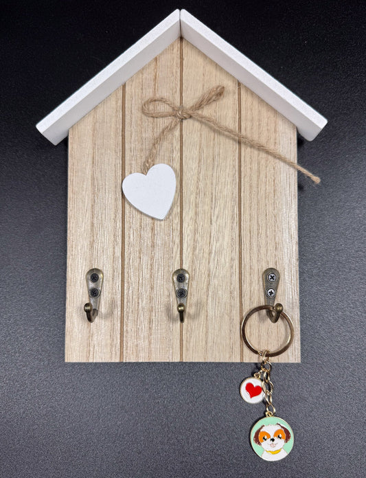 Porte-clé vert avec chien Boutique Poilue & Co.