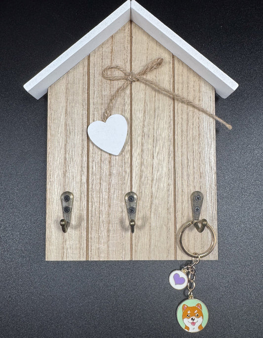 Porte-clé vert avec chien Boutique Poilue & Co.