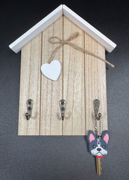 Cache-clé de chien gris et blanc Boutique Poilue & Co.