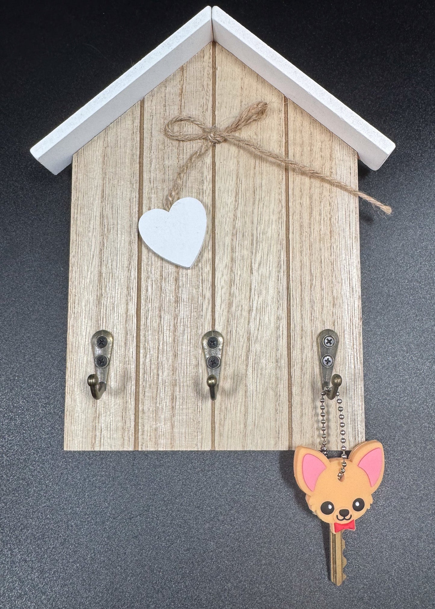 Cache-clé de chien orange avec les oreilles roses Boutique Poilue & Co.