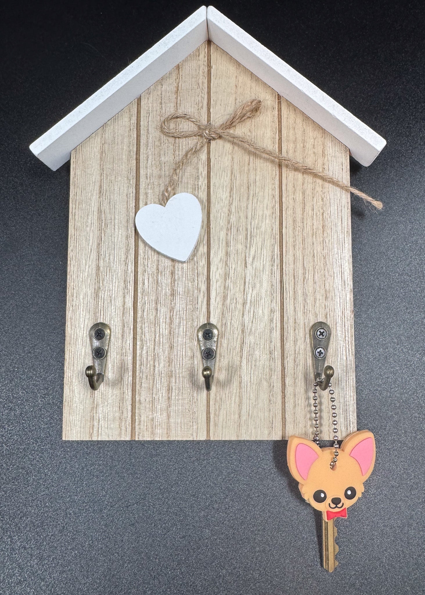 Cache-clé de chien orange avec les oreilles roses Boutique Poilue & Co.