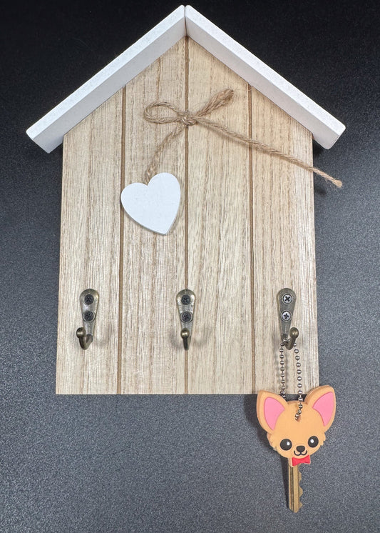 Cache-clé de chien orange avec les oreilles roses Boutique Poilue & Co.
