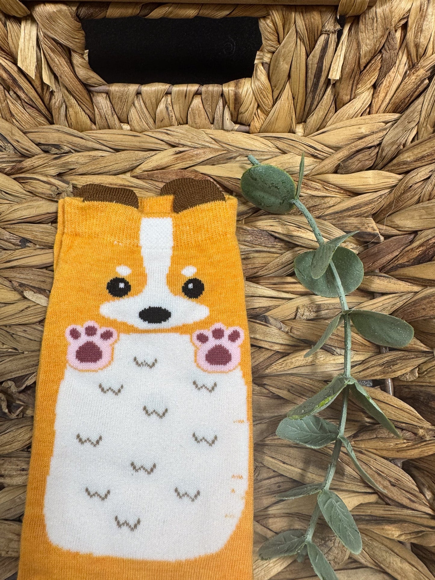 Bas à motif d'ours orange Boutique Poilue & Co.