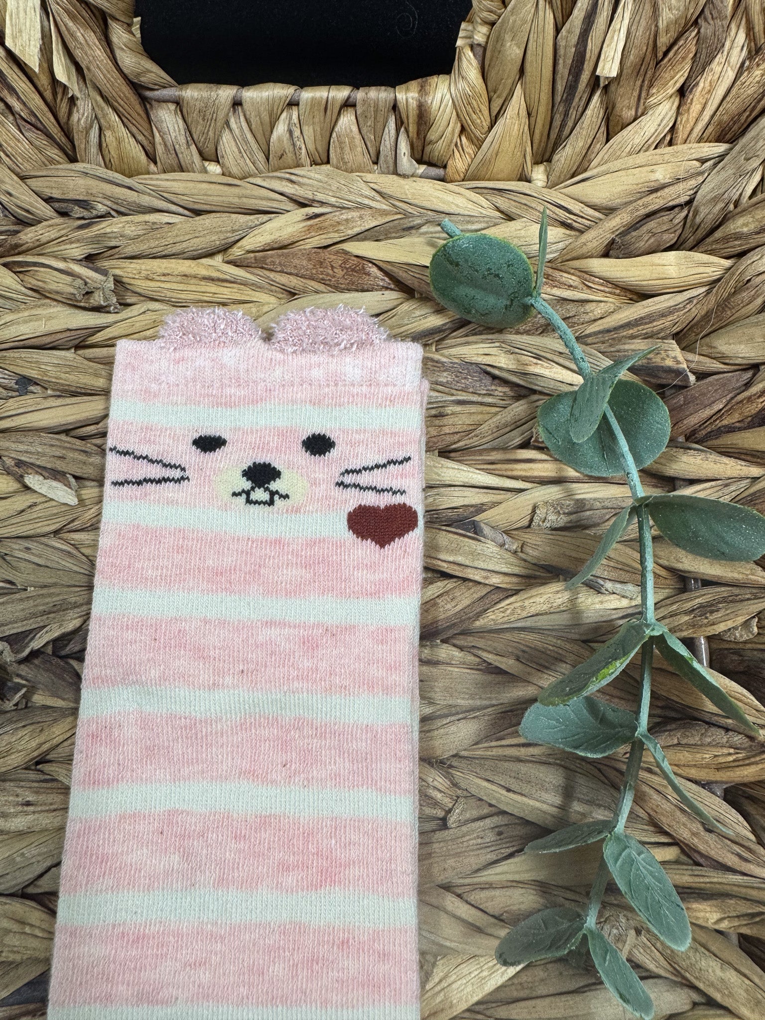 Bas à motif de chat rose Boutique Poilue & Co.