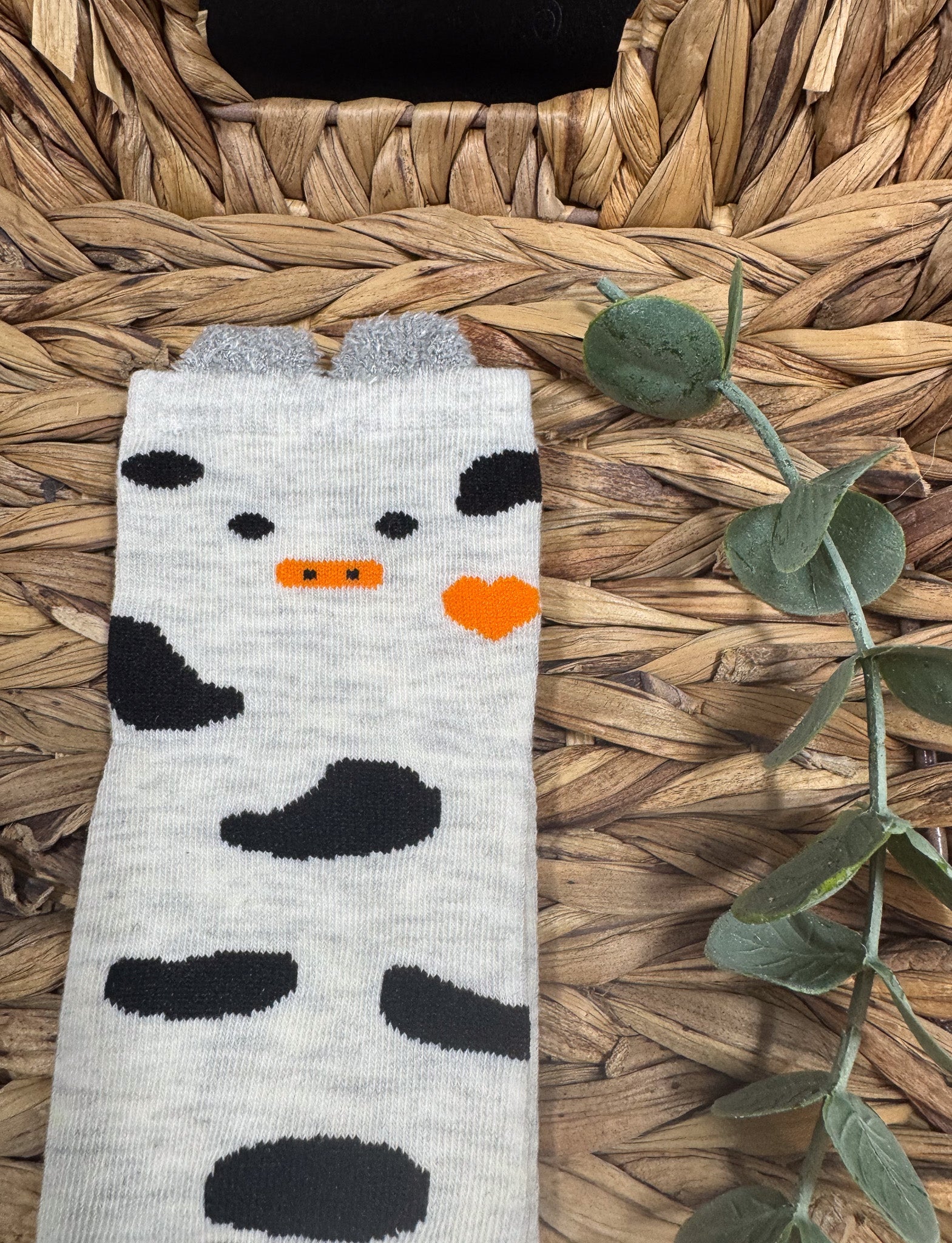 Bas à motif de vache grise Boutique Poilue & Co.