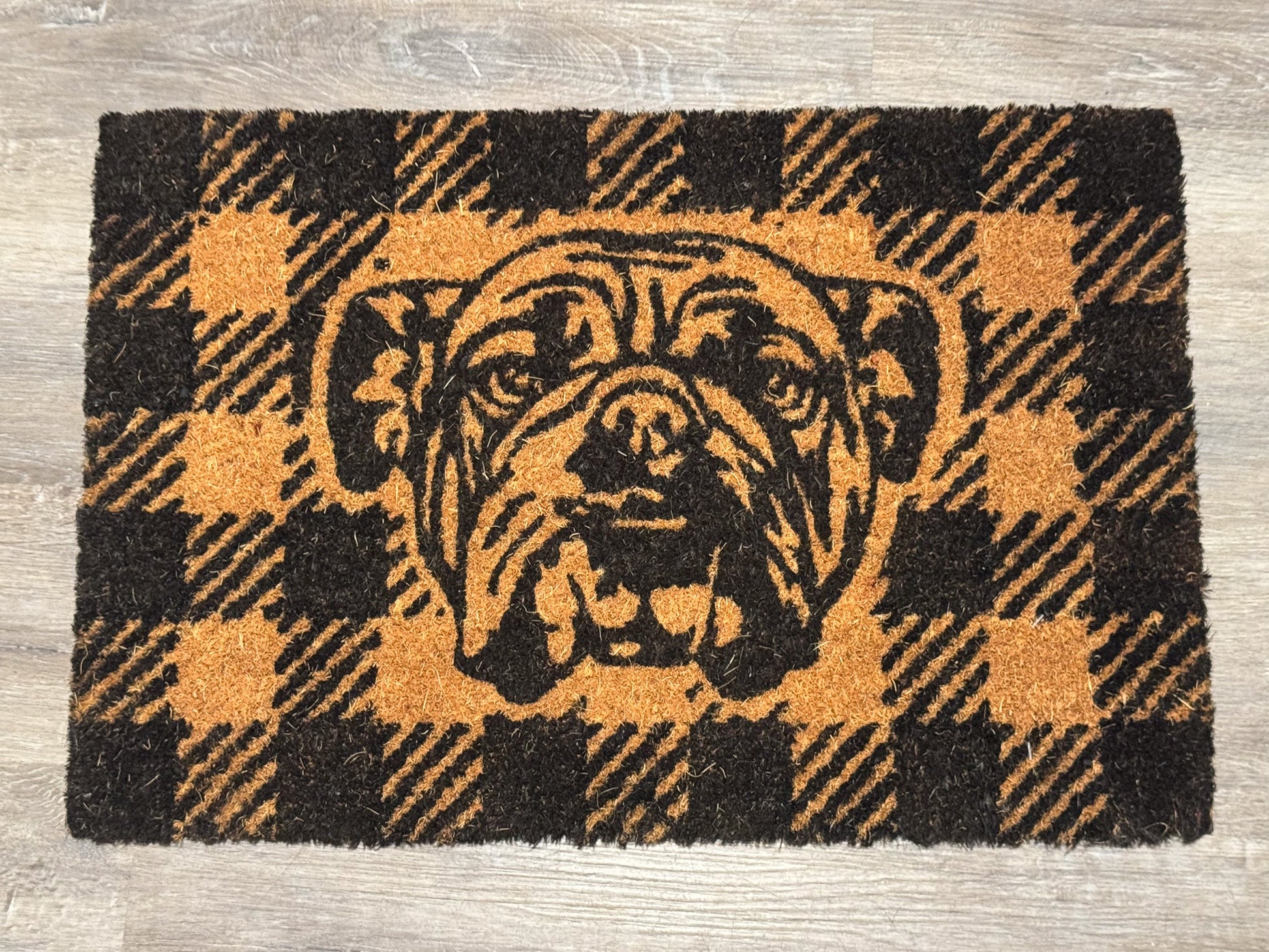 Tapis Bulldog carreauté Boutique Poilue & Co.